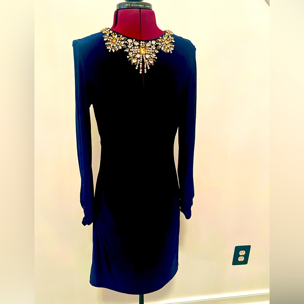 Vince Camuto Beaded Keyhole Cocktail Dress